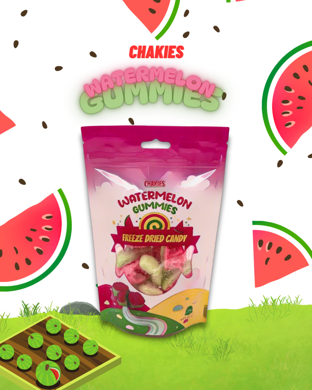Chakies Watermelon Gummies Freeze Dried Candy 50g