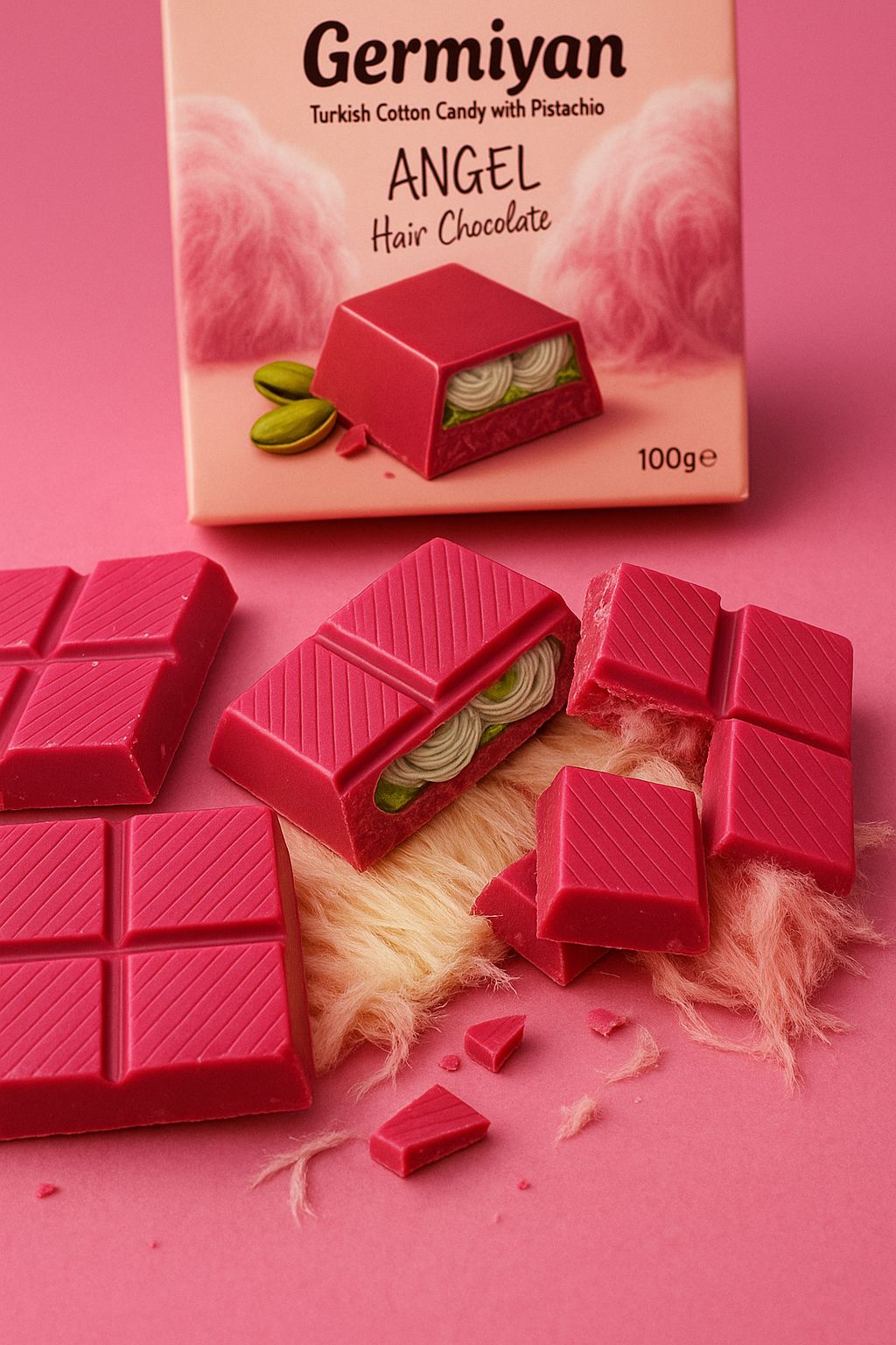 Germiyan Turkish Cotton Candy with Pistachios 100g – Angel Hair Chocolate