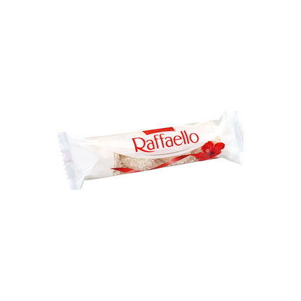 Raffello Kokos-Mandel Praline im weißen Beutel mit rotem Branding