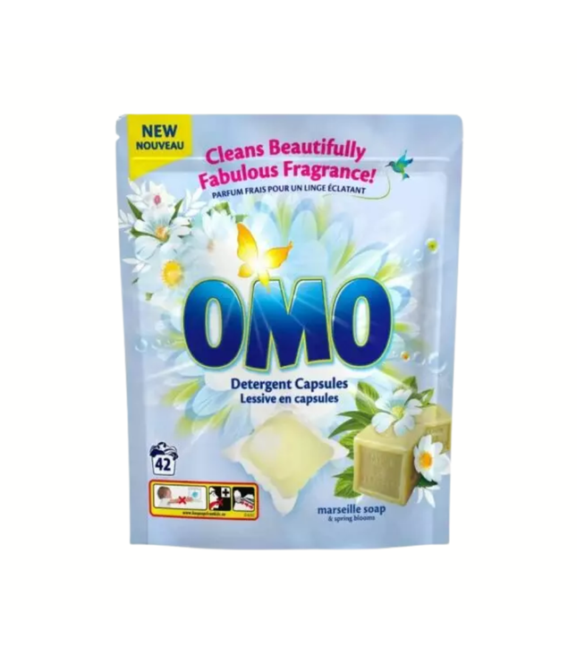 OMO 42 Wäschekapseln Marseiller Seife & Frühlingsblumen, 42 Portionen
