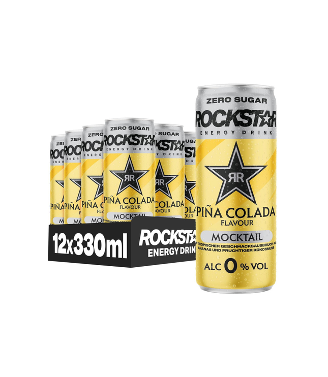 Rockstar Energy Mocktail Vorratspack mit Pinacolada-Dosen, 12×330 ml, 0% vol