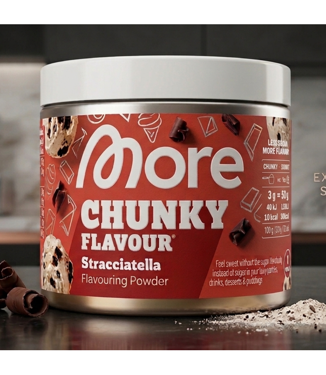 More Chunky Flavour 90 g Pulver im roten Glas (Stracciatella)
