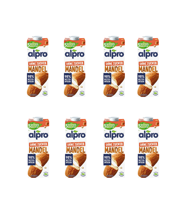 Alpro Mandeldrink ohne Zucker im 1‑L‑Pappkarton, Mehrpack
