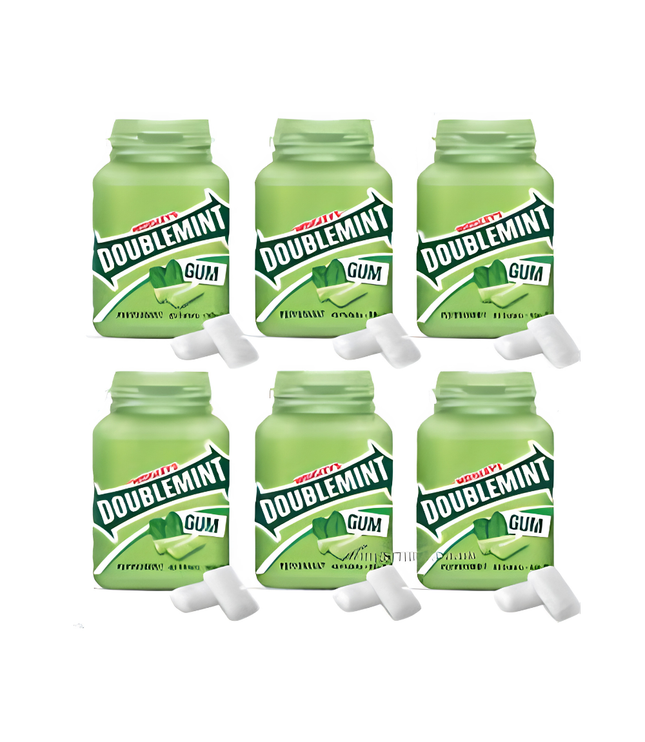 Wrigley’s Doublemint Kaugummi-Dosen mit Bonbons und weißen Kaugummi-Stücken