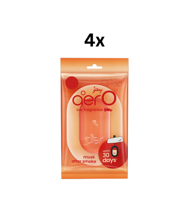 Godrej Aer O Autoduft 7,5 g, 4er-Packung, orange „After Smoke“
