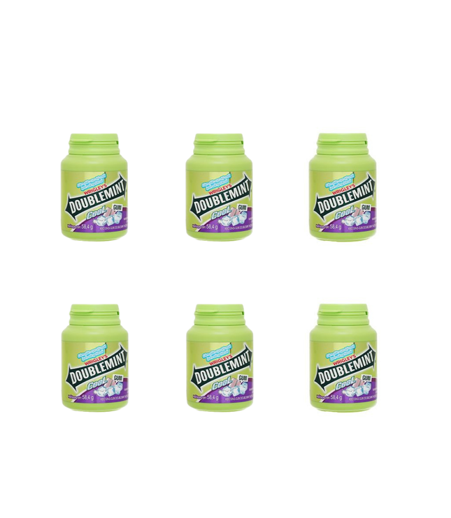 Wrigley’s Doublemint Kaugummi-Dosen im 6er-Set mit grünen Deckeln