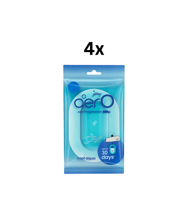 Godrej Aer O Autoduft 7,5 g, 4er-Packung, blau „Cool Aqua“