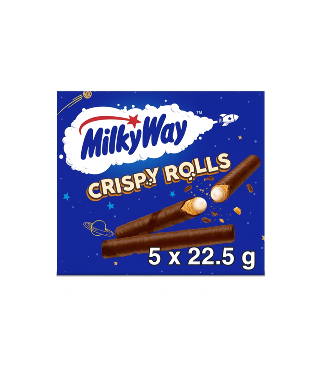 Milky Way Crispy Rolls Packung mit knusprigen Röllchen, 5×22,5 g