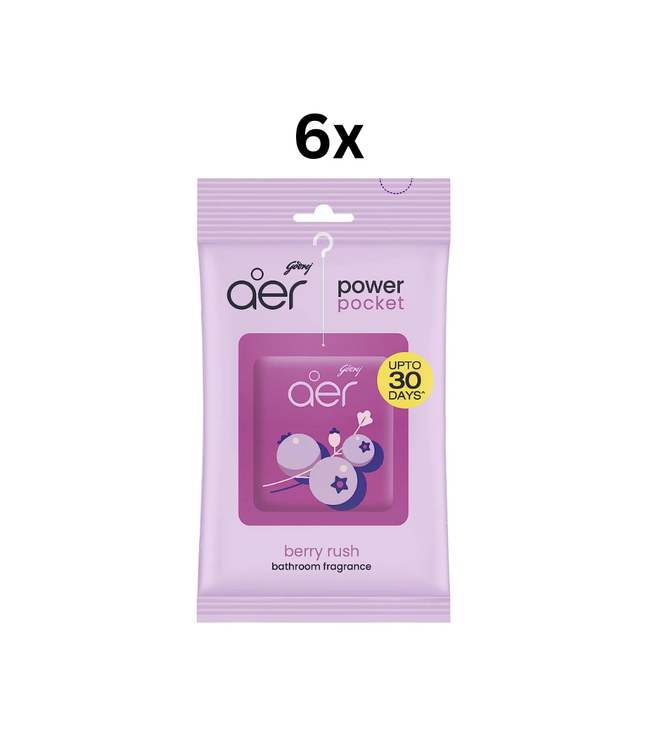Aer Power Pocket Badduft, berry rush, 6x, bis zu 30 Tage im Beutel