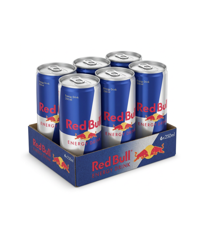 Red Bull Energy-Drink 6er Pack, 250 ml Dosen, blaue Classic-Optik