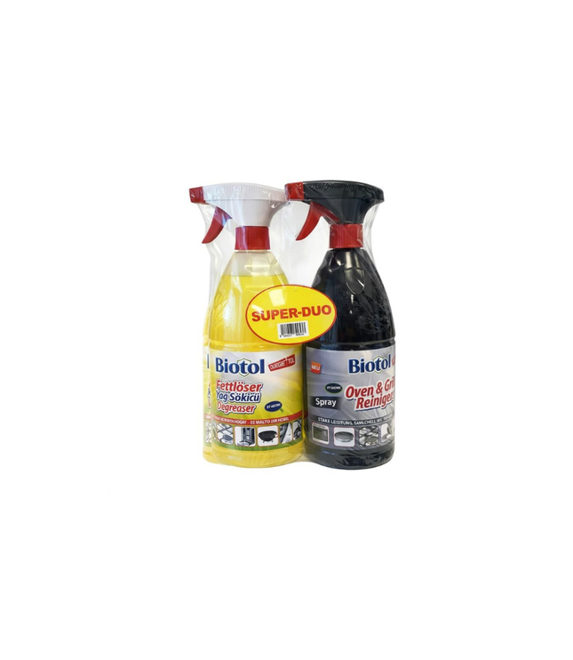Biotol Fettlöser-Spray: zwei Sprühflaschen, gelb & schwarz (1000 ml)