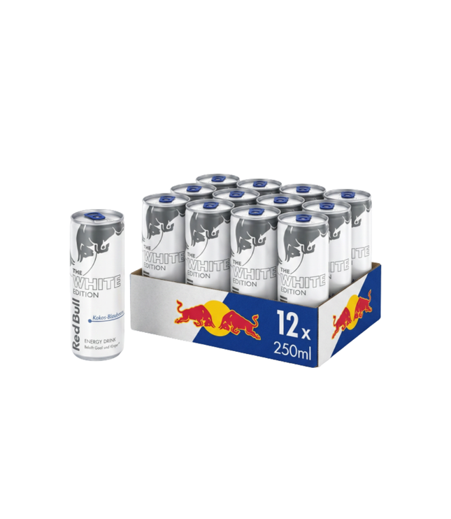 Red Bull Energy-Drink 12er Pack, 250 ml Dosen, White Edition, weiß-grau
