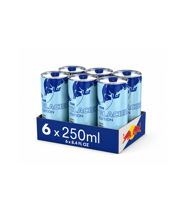 Red Bull Energy-Drink 6er Pack, 250 ml Dosen, Glacière Edition, hellblau