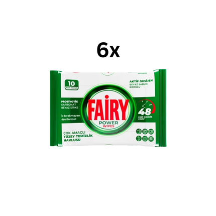 Fairy Power Wipes Reinigungstücher weiße Seife 10 Stück