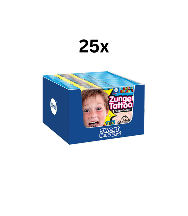 Zungen-Tattoos Sweet Sheets Esspapier, Displaybox mit 25 Tüten