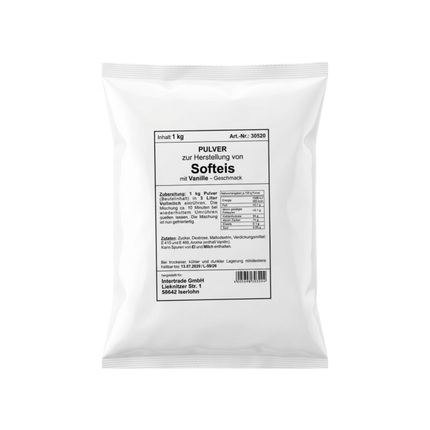 Softeispulver Erdbeere, Schokolade und Vanille 1kg