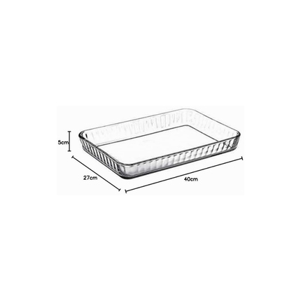 Pasabahce 59204 Borcam Auflaufform und Form, rechteckig, Glas, 40 x 27 cm
