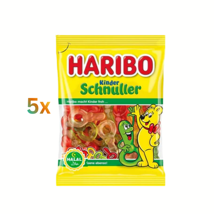 Haribo Kinder-Schnuller Tüte mit Fruchtgummi, 5er-Pack