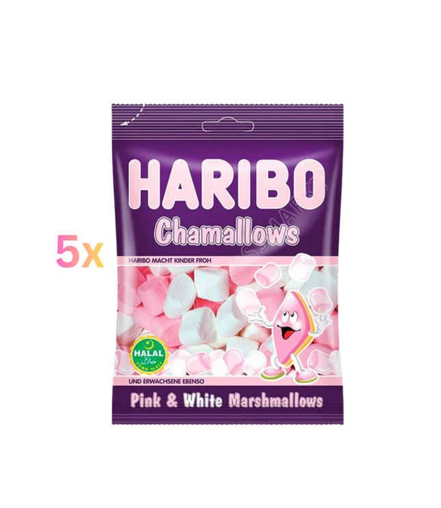 Haribo ChamaLLOws Pink & White Marshmallows Beutel mit rosa und weißen Marshmallows