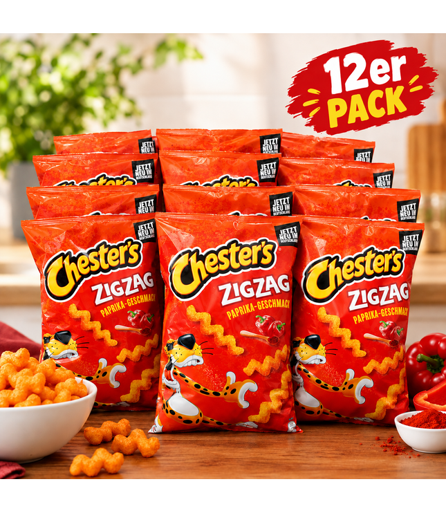 Chester's Zigzag-Chips 12er-Pack: Tüten „Paprika-Geschmack“