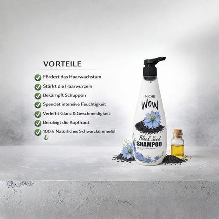 Schwarzkümmelöl-Shampoo 1000 ml: weiße Spenderflasche