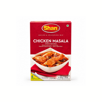 Chicken Masala Gewürzmischung im Karton mit rotem Design
