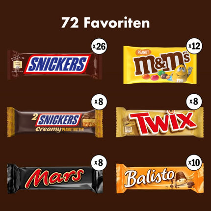 Mars, Snickers, Balisto & mehr Mixed Schokoriegel Box 72er