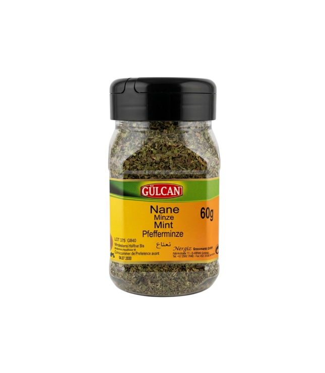 Pfefferminze von Gülcan in schwarzer Kunststoffdose, getrocknet, 60 g