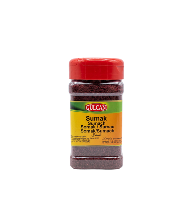 Sumak-Gewürz von Gülcan in roter Kunststoffdose, gemahlen, 180 g