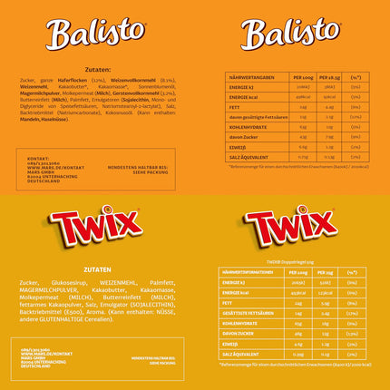 Mars, Snickers, Balisto & mehr Mixed Schokoriegel Box 72er