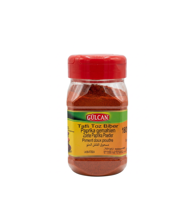 Süße Paprika von Gülcan in roter Kunststoffdose, gemahlen, 180 g