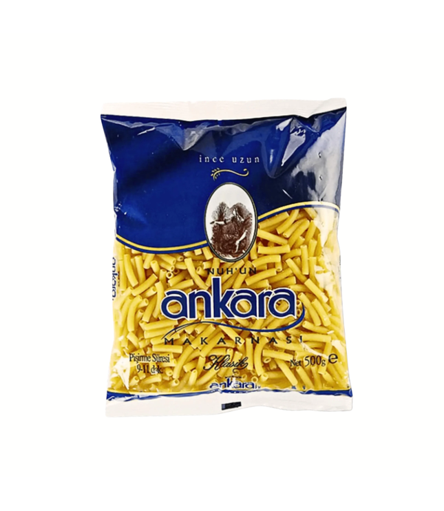 Ankara-Makarna Nudeltüte, 500 g, Ince uzun, gelbe Pasta im blauen Beutel