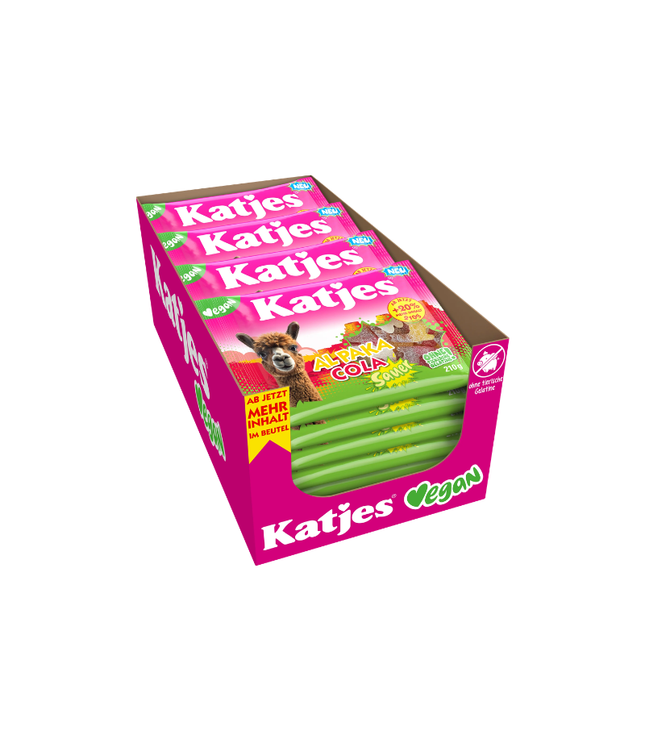 Katjes Fruchtgummi-Mixpackung mit mehreren Beuteln Alpaka Cola Sauer, vegan