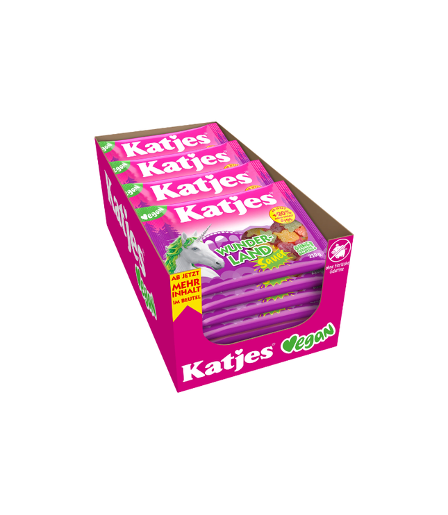 Katjes Fruchtgummi-Packung „Wunderland Sauer“ im Karton, pink-lila