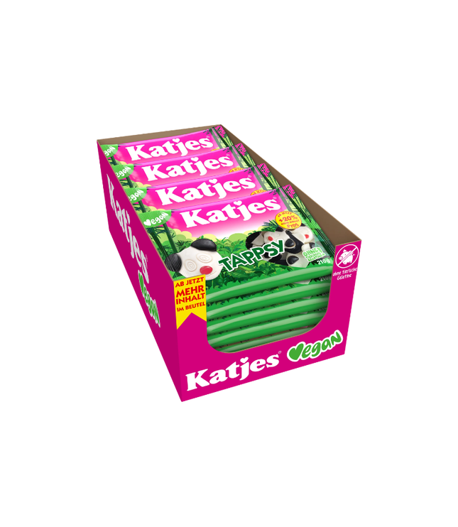Katjes Tappsy Fruchtgummi-Beutel, schräg aus Karton, vegan, 210 g