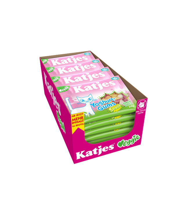 Katjes Veggie Joghurt-Gums sauer im Umkarton mit Beuteln, 210 g