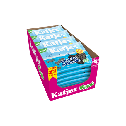 Fruchtgummi-Karton mit salzigen Heringsgummis, 210 g Beutel