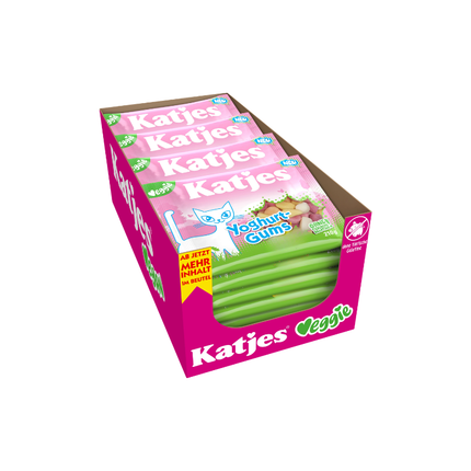 Katjes Yoghurt-Gums Beutel im Karton, 210 g, grün-pinke Verpackung