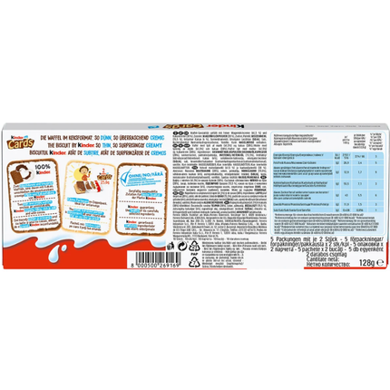 Rückseite der Kinder Cards Packung mit Inhalts- und Nährwertangaben