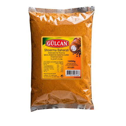 Gewürzmischung „Shoarma Baharati“ in 1000 g Packung, braunes Pulver