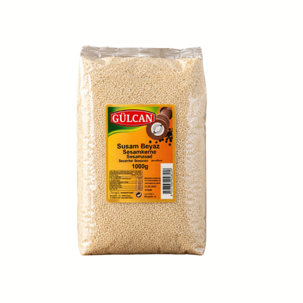 Sesamkerne „Sesan Beyaz“ in 1000 g Packung, helles Saatgut im Beutel