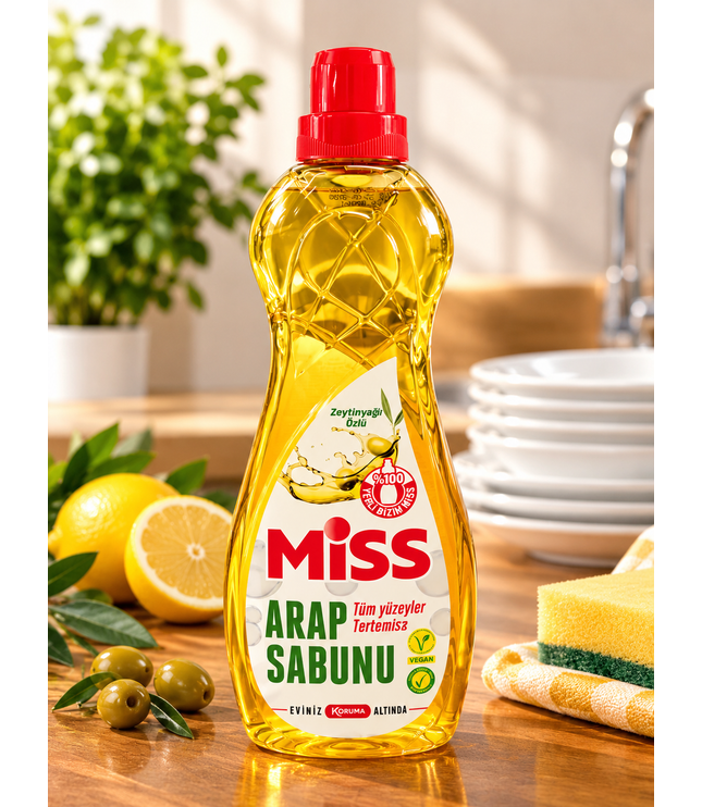 Flüssiges Waschmittel „Miss Arap Sabunu“ in gelber Flasche