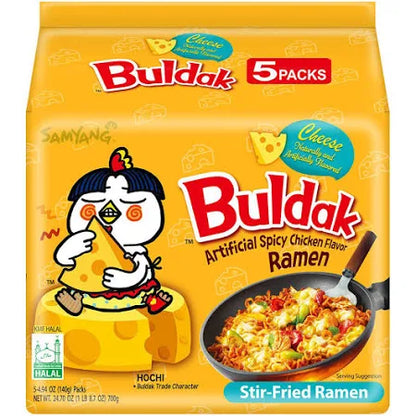 Buldak Hot Chicken Flavor Ramen - Klassiker Mix 5x Carbonara 5x Cheese 5x Hot Chicken