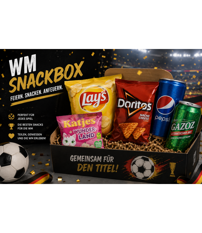 Snackbox mit Lay's, Doritos, Pepsi-Getränk und Gazoz-Flasche