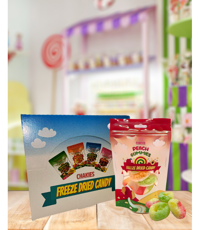 10x50g Chakies Freeze-Dried Peach Gummies