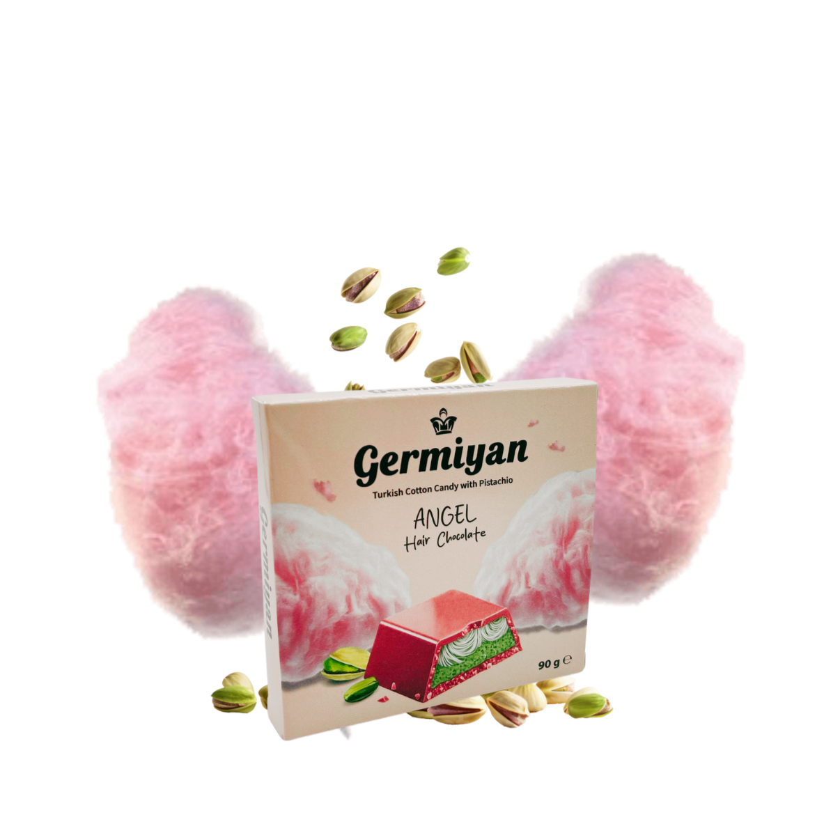 Germiyan Turkish Cotton Candy with Pistachios 100g – Angel Hair Chocolate