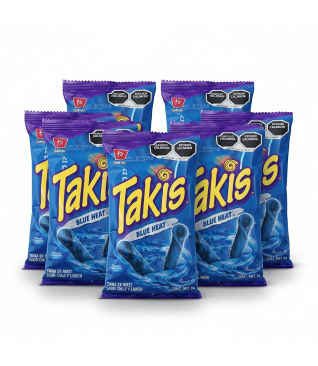 Takis Blue Heat Chips in mehreren Packungen, blaue Folienverpackung
