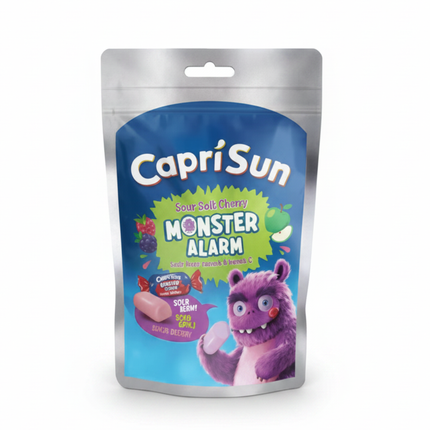 Capri Sun Kaubonbons Monster Alarm: blauer Beutel mit Monster-Design