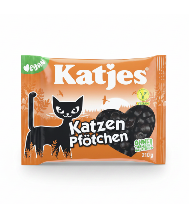 Katjes Katzen Pfötchen Fruchtgummi, vegane Tüte mit Katzenmotiv, 210 g