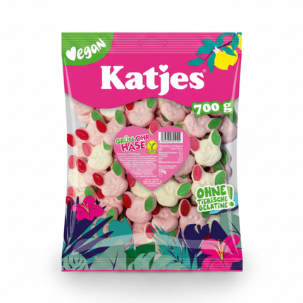 Katjes Fruchtgummi-Tüte mit grünen Ohren, 700 g, Hasenform